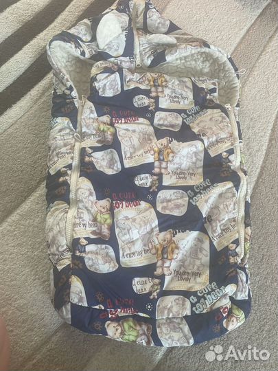 Зимний конверт в коляску овчина