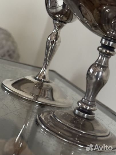 Фужер бокал, шампанка серебрение антикварные