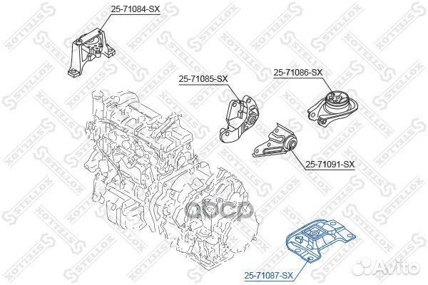 Подушка двс левая Mazda 3 1.3i-2.0i 03 2571087SX