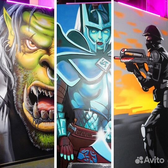 Роспись стен. Граффити оформление. Художник