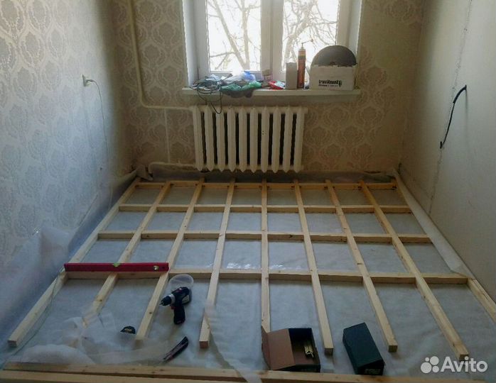 Ремонт полов. Выравнивание полов. Укладка полов