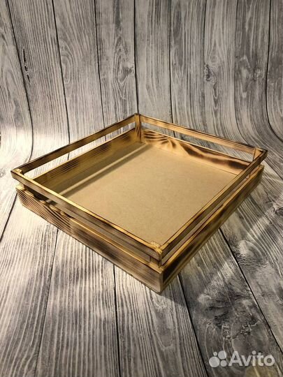 Коробка подарочная деревянная (кашпо)