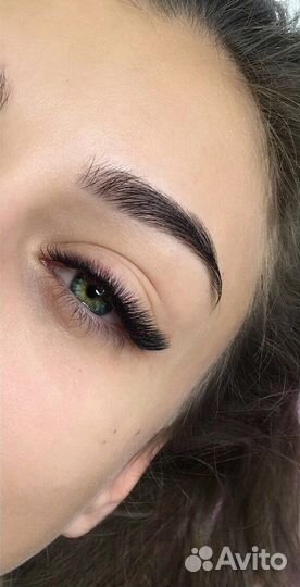 Наращивание ресниц, коррекция/окрашивание бровей