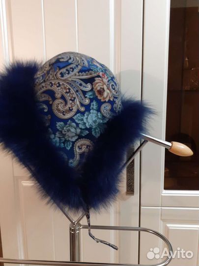 Шапка ушанка из меха лисы