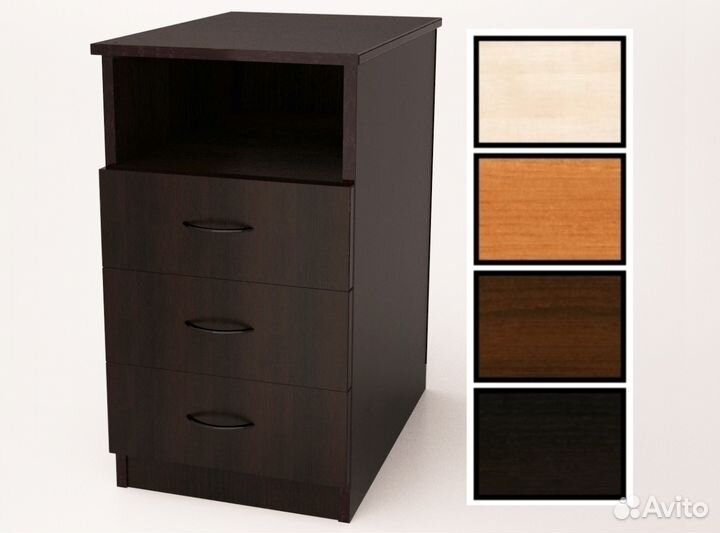 Тумба приставная с нишей и 3-мя ящиками Дуб