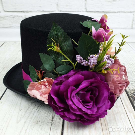 Цилиндр женский с цветами