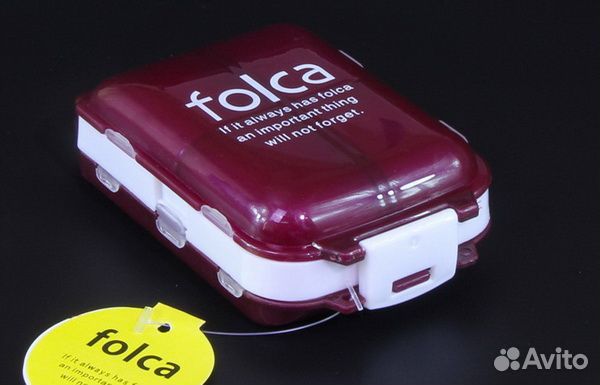 Таблетница Folca 8 отделений, цвет пурпур и оранж