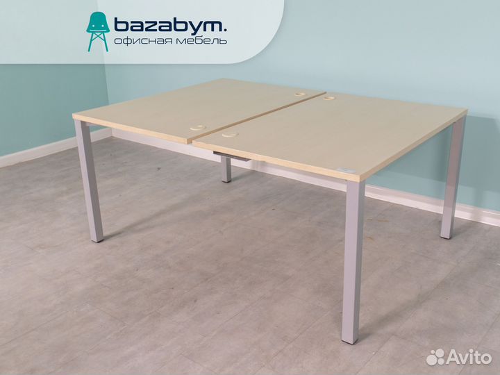 Стол бенч-система 2 рабочих места 75х120х163 см