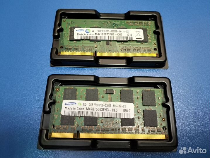 Память SO-dimm DDR2, 1 и 2 GB для ноута