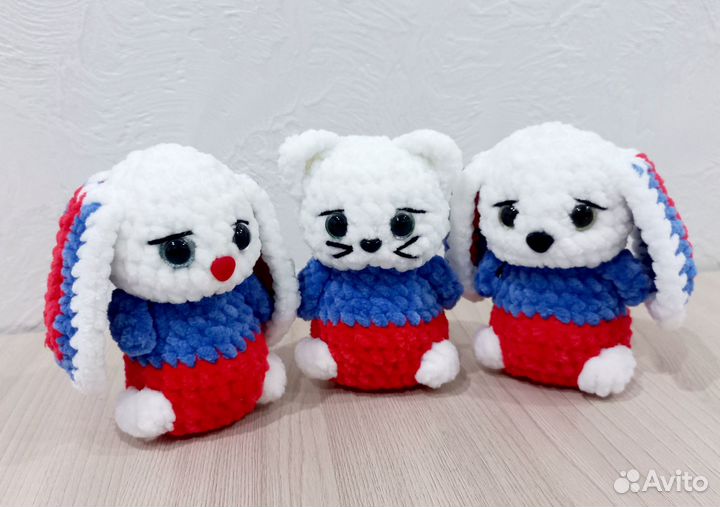 Зайки и кошечки плюшевые- вязаные крючком