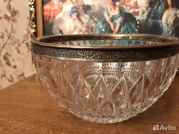 Вазы хрусталь мельхиор СССР серебро