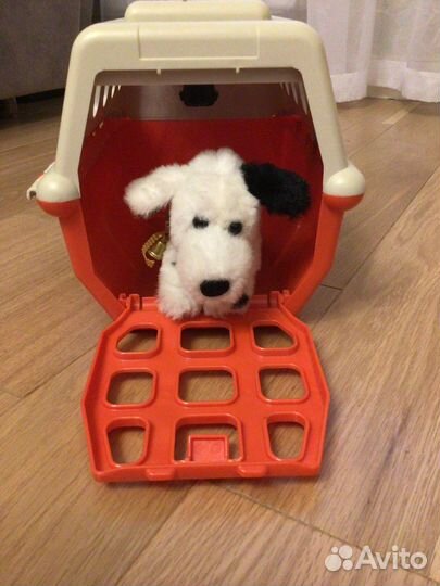 Мягкая игрушка Щенок в переноске + аксессуары