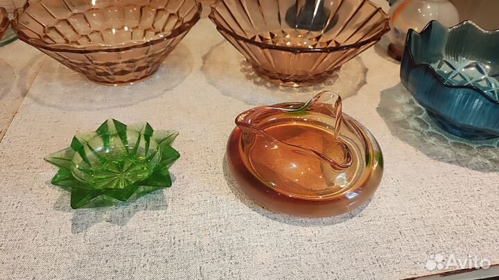 Конфетницы Салатники. Цветное стекло СССР