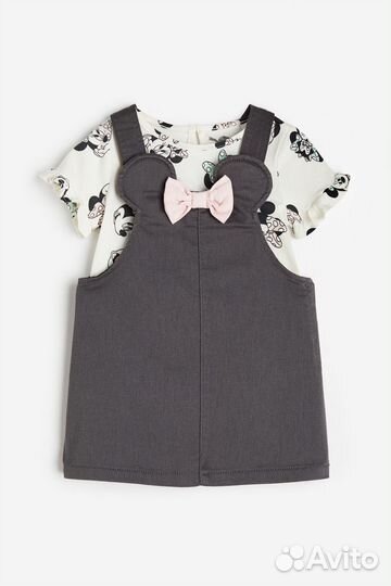 Джинсовый сарафан футболка hm Мини 68,80, 86, 92