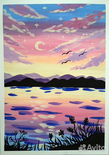 Картина гуашью