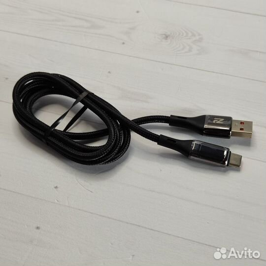 Кабель USB type-c 1м 66W с дисплеем, нейлон