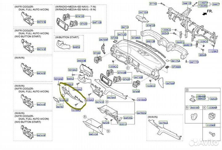 Накладка панели Kia Sportage QL G4nalh714830 2021