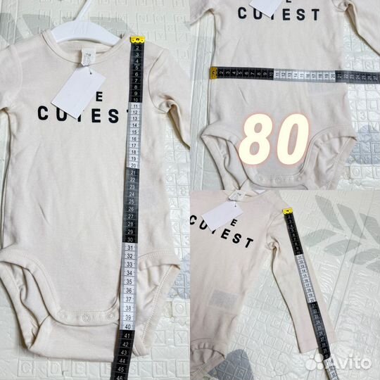 Боди с длиным рукавом h&m 74; 80