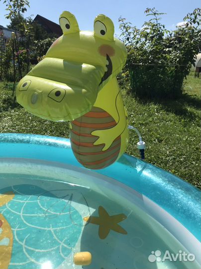 Надувной бассейн с горкой