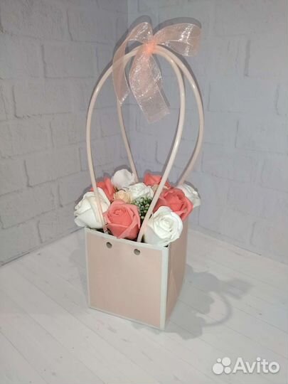 Подарок, букет из мыльных роз