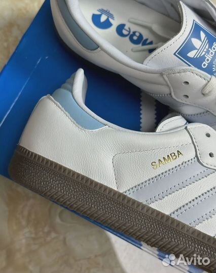 Adidas Samba OG White Blue оригинал