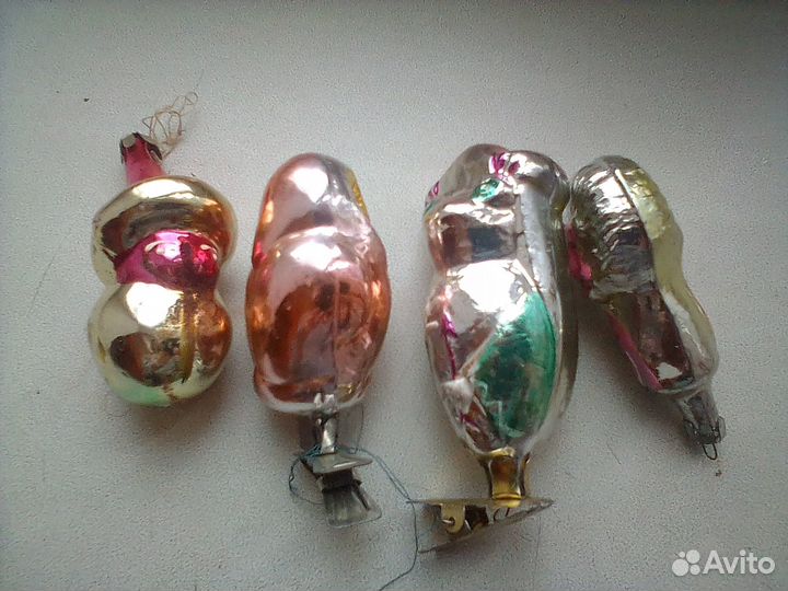 Елочные игрушки СССР стекло