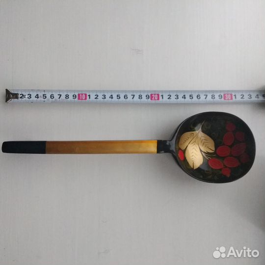 Декоративная ложка, большая деревянная, Хохлома