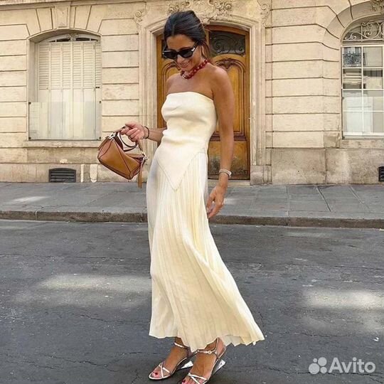 Трикотажный комплект лапша юбка и топ