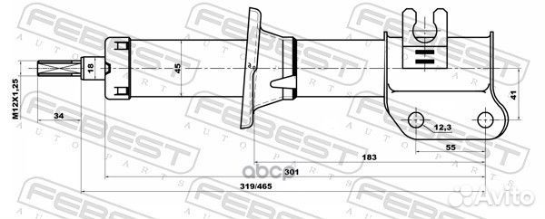 Амортизатор перед прав 10667899FR Febest