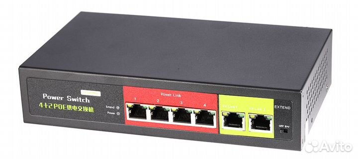 Сетевой POE коммутатор ViewEye 4 + 2 48В-52В