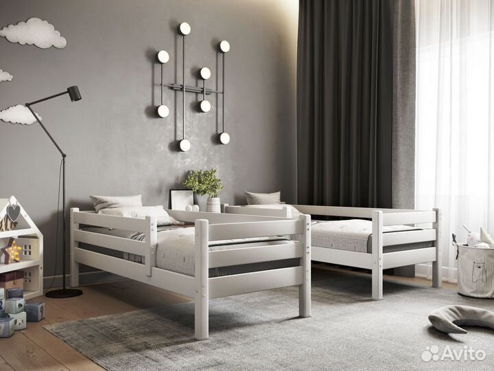 Кровать двухъярусная детская с крышей