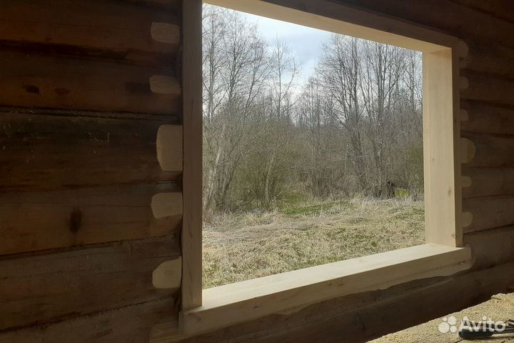 Обсады окосячки оконных проемов в деревянном доме