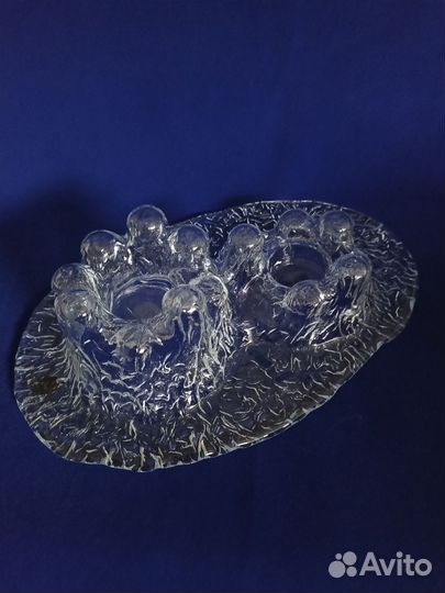 Подсвечник из ледяного стекла. Финляндия