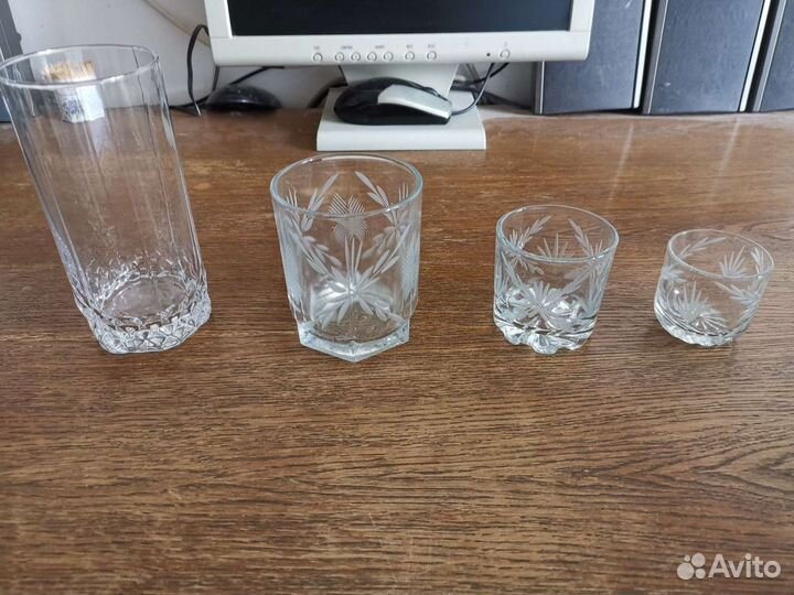 Стаканы и стопки (комплект по 6шт. Каждый размер)