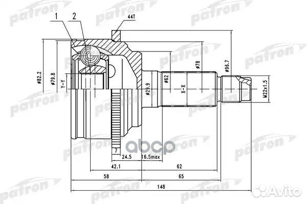 ШРУС наружн к-кт 28x62x32 ABS:44T mazda: 6 02