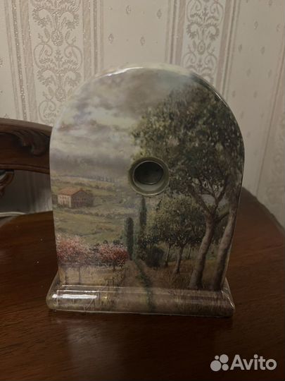 Часы настольные Quartz. Пейзажный фарфор