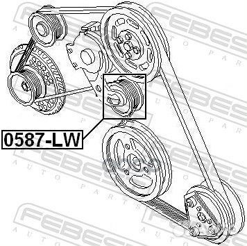 Ролик натяжной приводного ремня mazda MPV LW