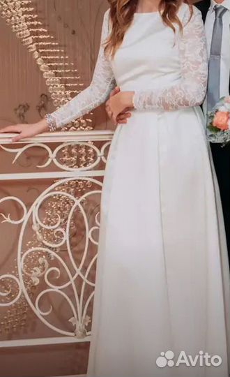 Свадебное платье 48 50 бу
