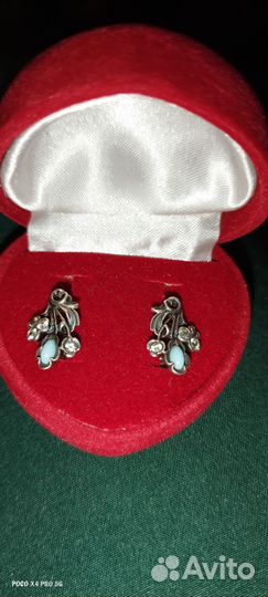 Серебряные серьги советские