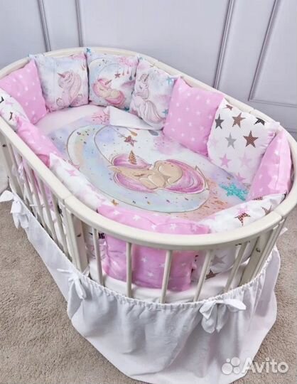 Бортики с одеялом в детскую кроватку