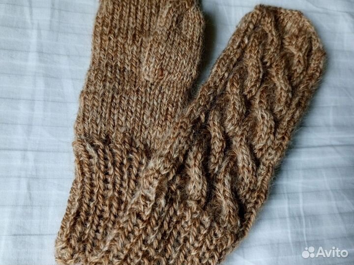 Варежки из шерсти, махера