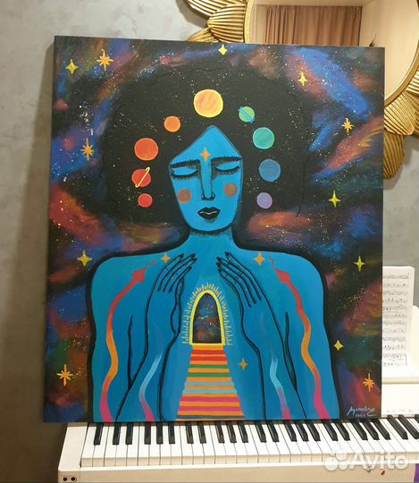 Картина акрил Blue Goddes 80x90