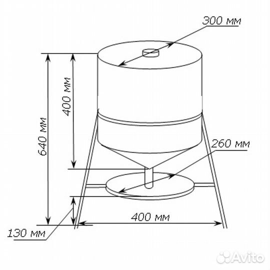 Сифонная поилка для уток, гусей, кур, на 30 литров