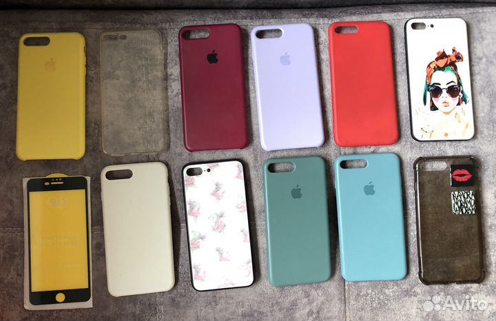 Чехол на iPhone 7 8 plus защитное стекло