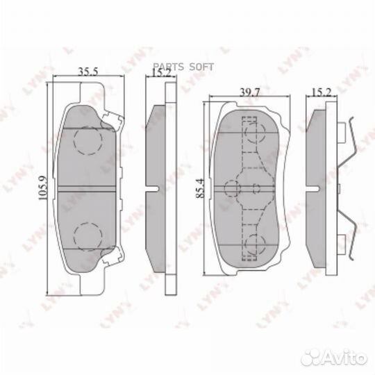 Lynxauto BD5505 BD-5505 колодки дисковые задние\ M