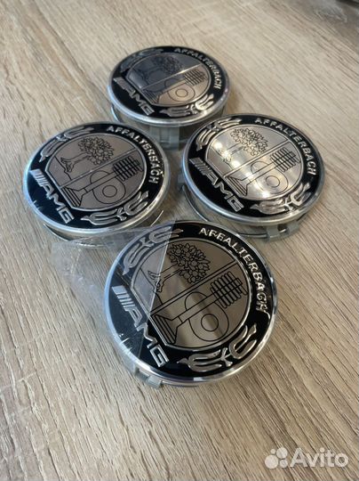 Колпачок Mercedes AMG 75 мм серебристый с кольцом