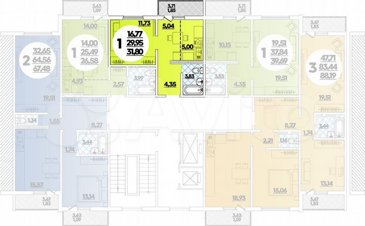 Квартира-студия, 31,8 м², 9/16 эт.