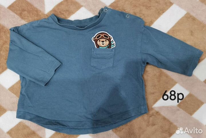 Лонгслив (2 шт) на мальчика 68