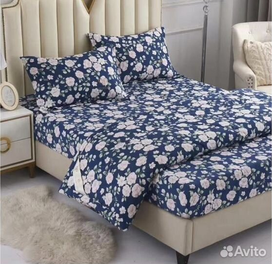 Постельное белье евро с одеялом