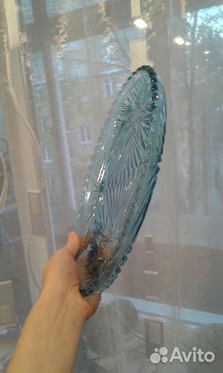 Блюдо купоросное стекло СССР
